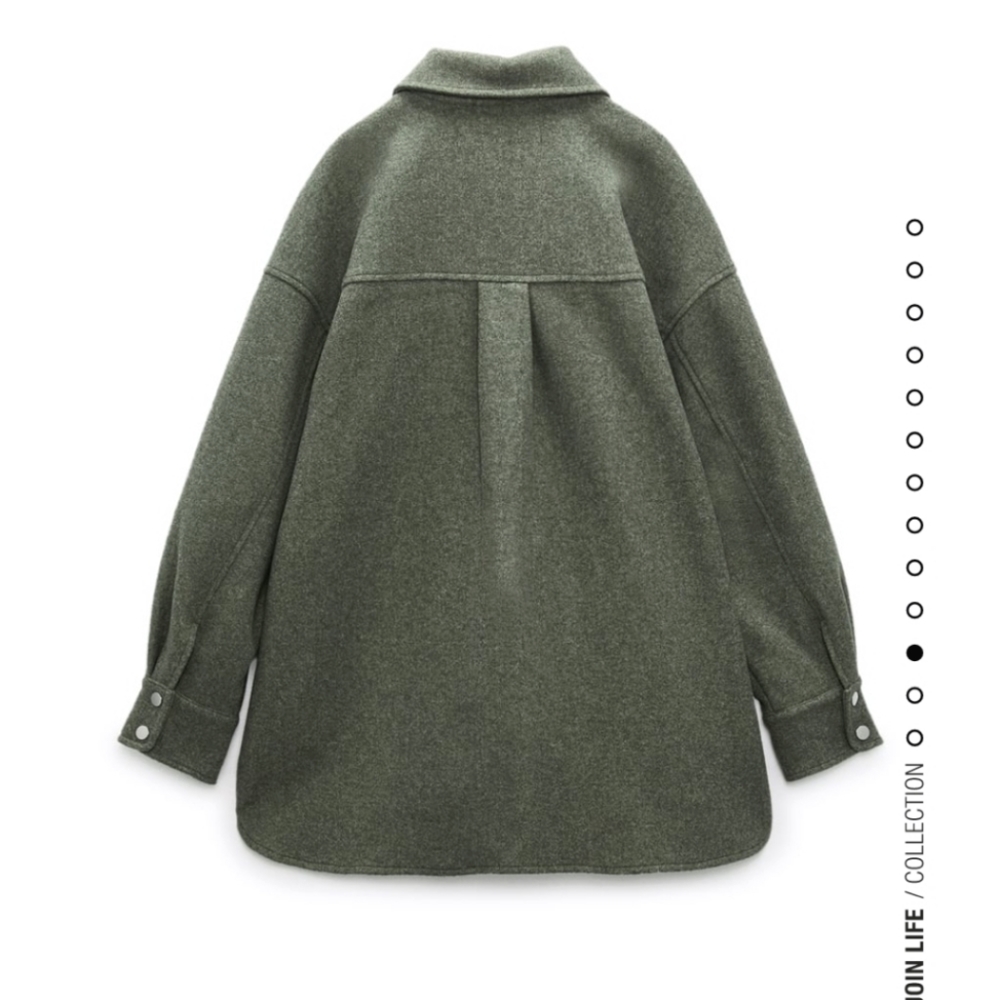 Zara * Soft Overshirt Shacket Shirt khaki - Picture 6 of 7